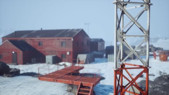 Science Station in Antarctica at Summer