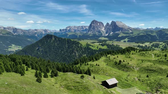 Beautiful summer day in the Dolomites mountains