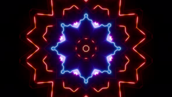 Electric Neon Shapes And Red Light Background 4K Loop 01