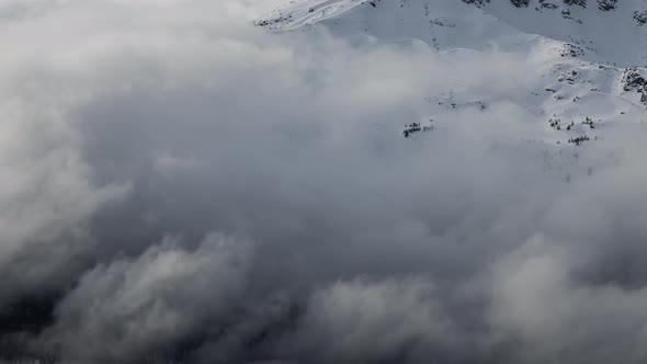 Beautiful Time Lapse View of Whistler Mountain and Canadian Nature Landscape