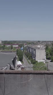 Vertical Video of a House Destroyed By the War in Ukraine