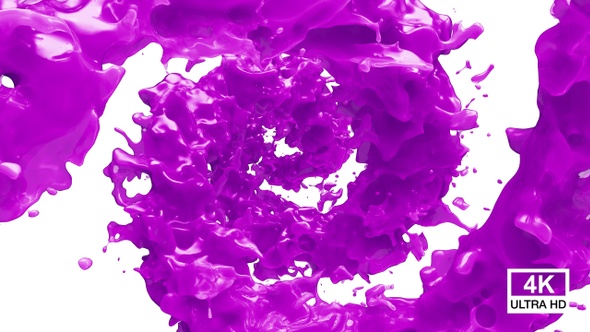 Spinning Twisted Purple Paint Splash 4K alt