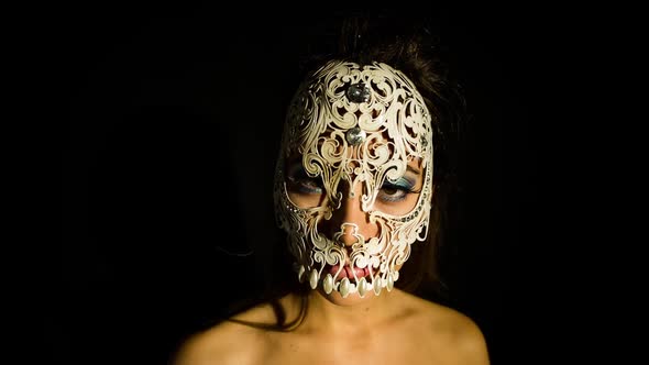 Skull venetian carnival mask woman