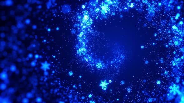 Blue Snowflake Glittering Background alt