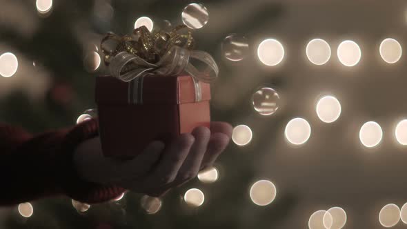 Gift Box With Bokeh Lights