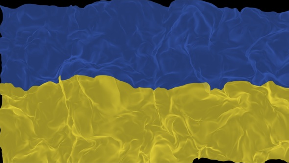 flag Ukraine turns into smoke. State weakening concept a crisis, alpha channel