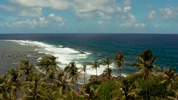 The Coast of Siargao Island at Low Tide