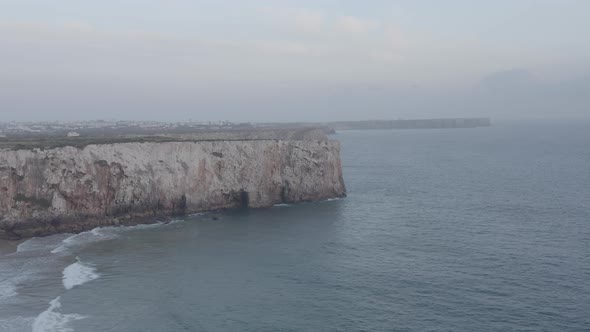 Astonishing Aerial View Panorama of Amazing Lagos Algarve Rocky Cliff Coastline Portugal Dolly in