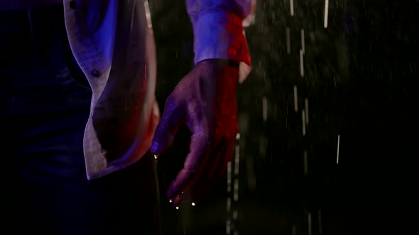 Closeup of a Male Hand in a White Shirt