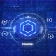 Chainlink blockchain animated logo. LINK cryptocurrency in digital environment - VideoHive Item for Sale