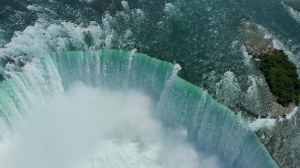Aerial View of The Horseshoe Falls - Niagara Falls Waterfall - New York, United States