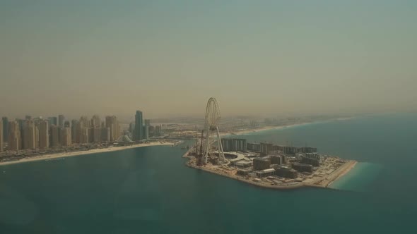 Dubai city in the 90s aerial view