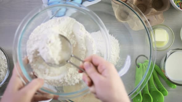 Step by step. Baking Italian Easter bread with blue colored egg.