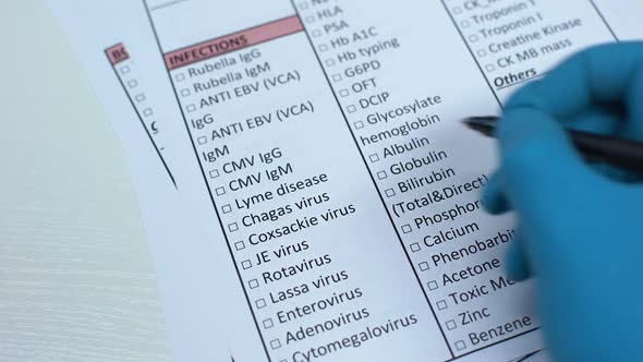 Chagas Virus, Doctor Checking Disease in Lab Blank, Showing Blood Sample in Tube