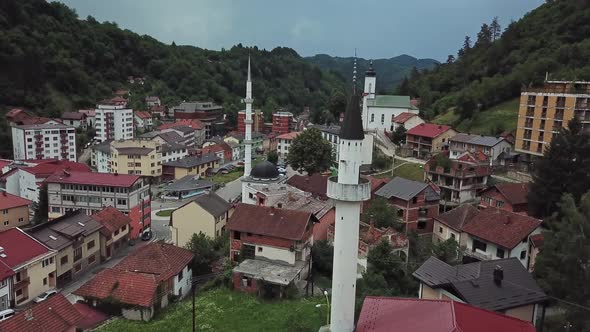 Aerial Shot Of Srebrenica In Bosnia And Herzegovina 4K - V2