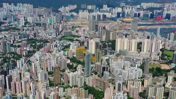 Top view of Hong Kong city landmark