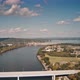 River Background Video Footage - Aerial Hyperlapse Of River With Dam Construction - VideoHive Item for Sale