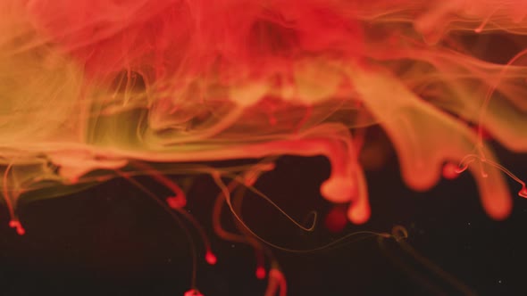 Orange acrylic paint in water alt