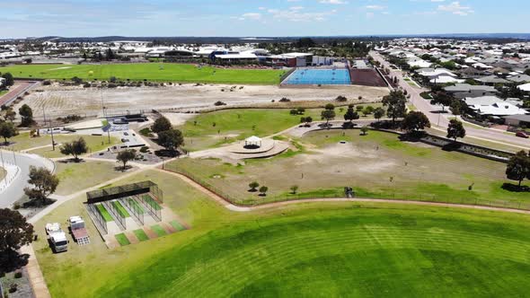 Aerial View of an Oval in Australia