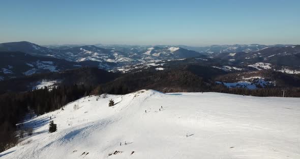 From Great Heigh Fairytale Mountain Landscape Snow Covered Alpine Sharp Peaks