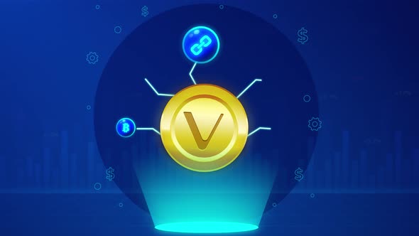 2D Crypto Economic Business Nft Animation Background Vechain