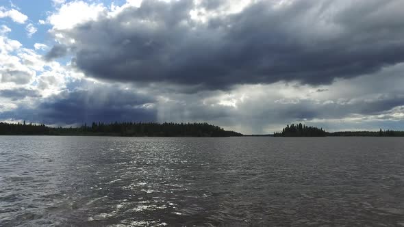 Cloudy sky over lake