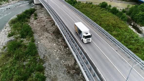 New concrete bridge with highway