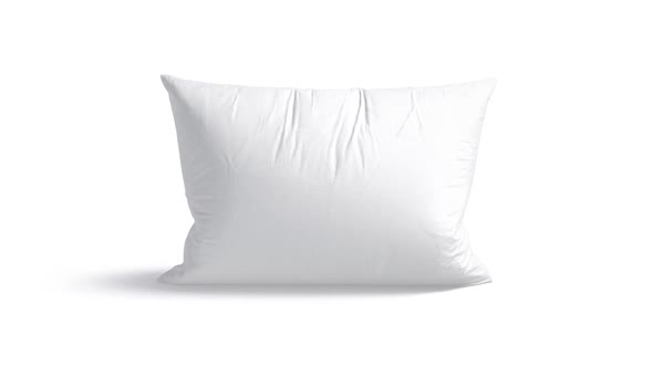 Blank white rectangular pillow, looped rotation