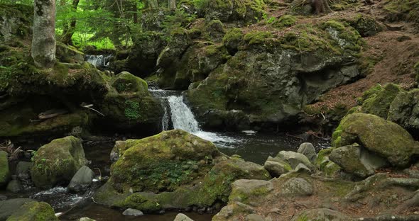 Besse, The Chiloza waterfalls,Puy de Dome, Auvergne, France.