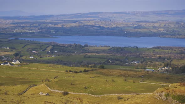 Time lapse of rural agricultural nature landscape during the day in Ireland.