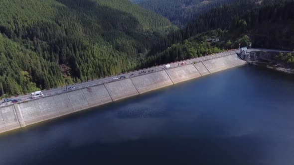 Dam Of Oasa Lake, Aerial View, Romania