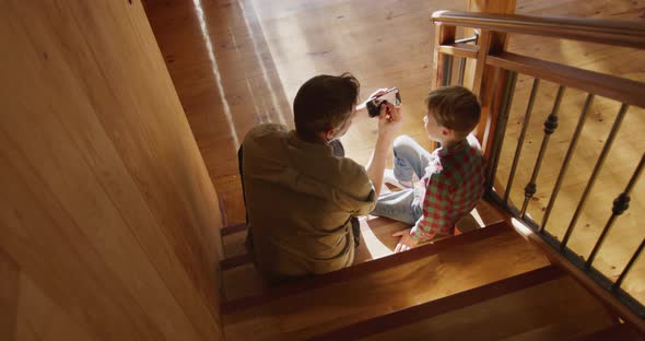 Family spending time together at home in the daytime