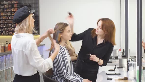 Professional Hairdresser Doing Her Daily Work