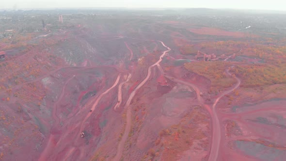 Trucks Are Driving In The Quarry