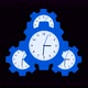 Blue Color Gear Icon Clock Isolated On Black Background - VideoHive Item for Sale