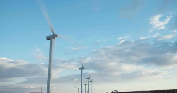 Wind turbine farm generating clean energy