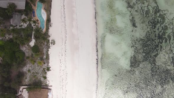 Vertical Video of the Coast of Zanzibar Island Tanzania Slow Motion