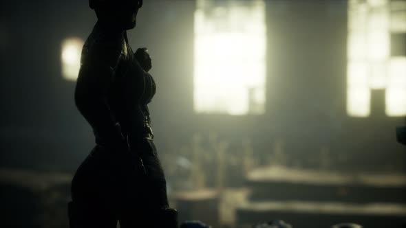 Woman in the Style of Cyberpunk and Postapocalypse alt