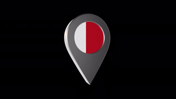 3d Animation Map Navigation Pointer With Flag Of Dubai(united Arab Emirates) With Alpha Channel - 4K