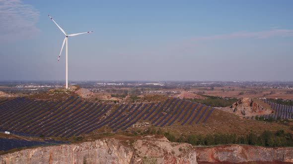 Solar power station in montain