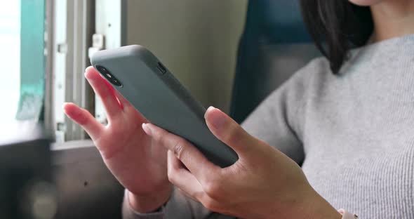 Close up of woman using mobile phone