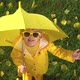 Happy child with umbrella in autumn outdoor - VideoHive Item for Sale