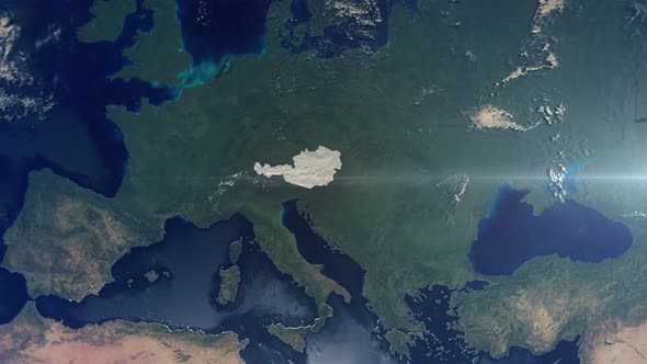 Realistic Earth Zoom Highlight Country Austria