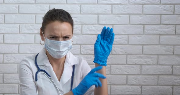 Medical Work in Latex Gloves