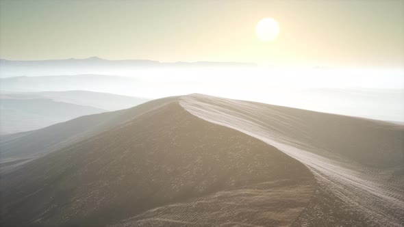 Red Sand Desert Dunes in Fog