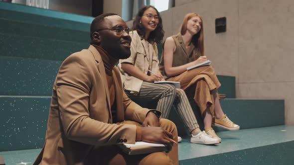 African American University Student at Lecture