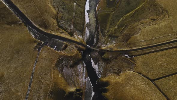 Drone Flight Over Landscape And Fjaorargljufur Canyon