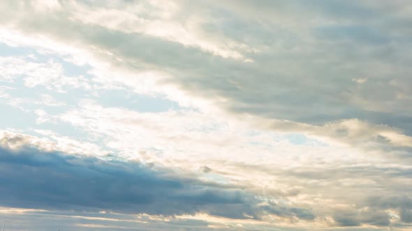 Clouds Float Across The Sky At Sunset, Beautiful Sunset, Time Lapse