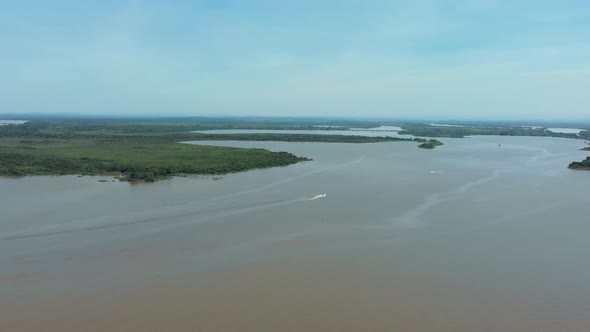 Jacui river, Islands (Porto Alegre, Rio Grande do Sul, Brazil) aerial view