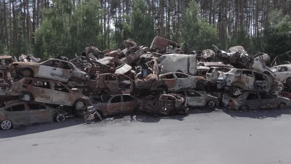 Wardestroyed Cars in Irpin Bucha District Ukraine